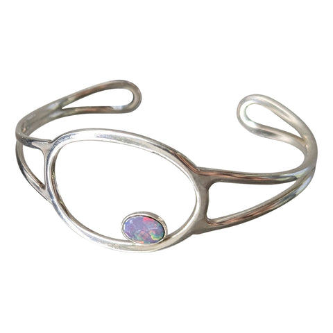 Opal Silver Satellite Bangle