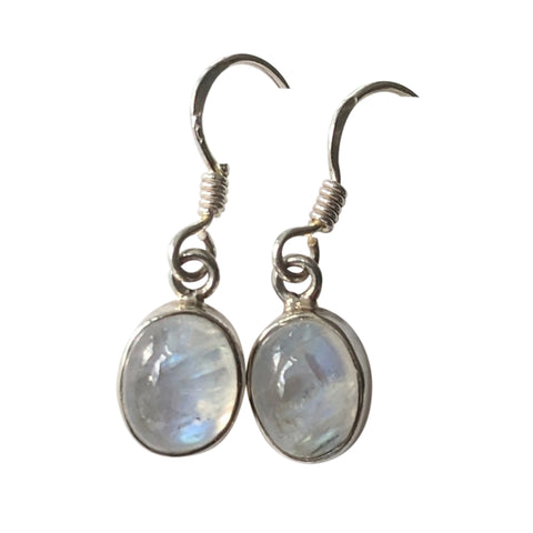 Blue Moonstone Silver Earrings