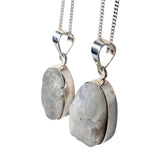 Natural White Moonstone Silver Pendants and Chain
