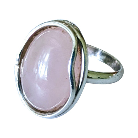 Roseus Rose Quartz Silver Ring