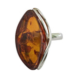 Infinity Amber Silver Ring
