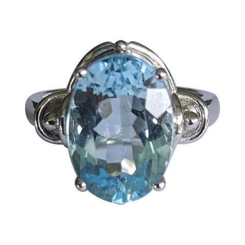 Imperial Blue Topaz Silver Ring
