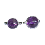 Spherical Amethyst Silver Rings