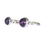 Spherical Amethyst Silver Rings