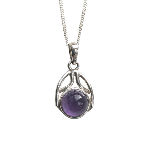 Celtae Amethyst Silver Pendant and Chain