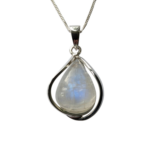 Dianae Moonstone Silver Pendant and Chain