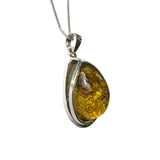 Elektri Golden Amber Silver Pendant and Chain