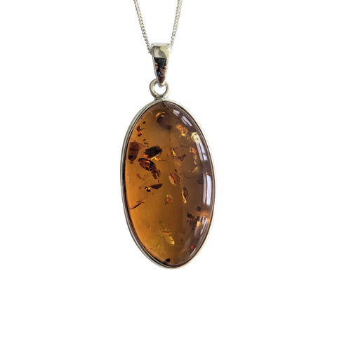 Comniacum Amber Silver Pendant and Chain