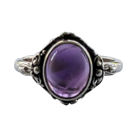 Victorian Amethyst, Amber , Goldstone Mother of Pearl Silver Rings