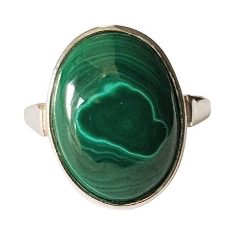 Classic Malachite Silver Ring