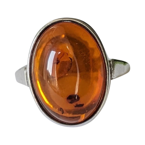 Aurate Amber Silver Rings
