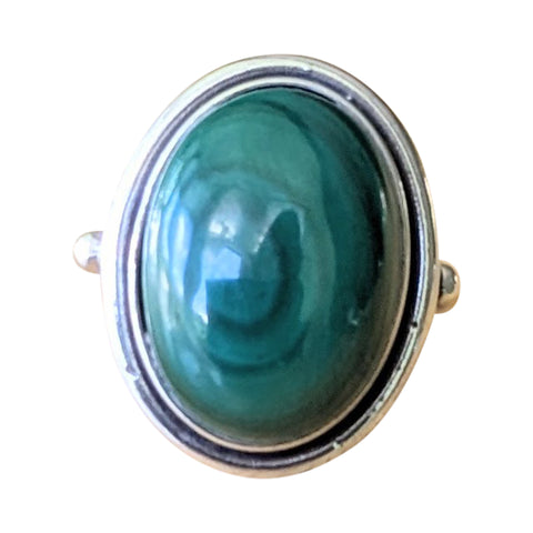 Orbit Malachite Silver Ring