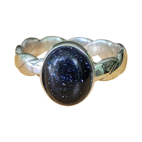 Braided Silver Shank Rings with Gemstones
