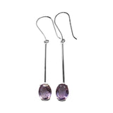 White Gold Amethyst Faceted Earrings