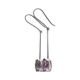 White Gold Amethyst Faceted Earrings