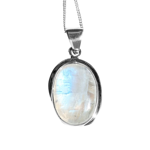 Mwandamo Moonstone Silver Pendant and Chain