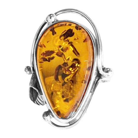 Susulu Amber Silver Ring