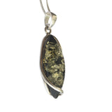 Umuthi Green Amber Silver Pendant and Chain