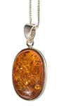 Kagayaku Amber Silver Pendant and Chain