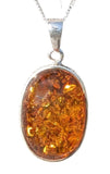 Kagayaku Amber Silver Pendant and Chain