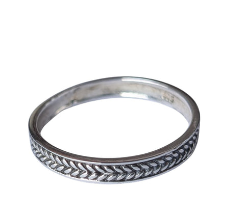 Silver Braided Stacking Ring