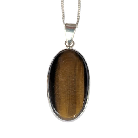Goyang Tiger¬s Eye Silver Pendant and Chain