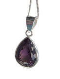 Regal Amethyst  Faceted Silver Pendant and Chain