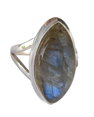 Labradorite Marquise Silver Ring