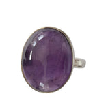 Vivid Amethyst Silver Oval  Ring