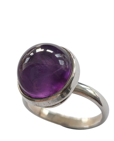 Gyrus Amethyst Silver Ring