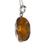 Hanten Amber Silver Pendant and Chain