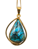 Jakaranda 9ct Gold Plated Silver Azurmalachite Pendant and Chain