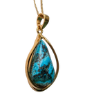 Jakaranda 9ct Gold Plated Silver Azurmalachite Pendant and Chain