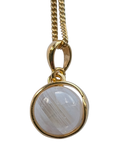 Nychta Moonstone Silver 9ct gold plated Pendant and Chain