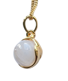 Nychta Moonstone Silver 9ct gold plated Pendant and Chain