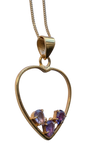 Faceted Amethyst Silver 9ct gold plated pendant and chain