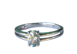 9ct White Gold Aquamarine Ring