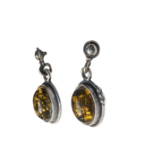 Dotted Green Amber Earrings