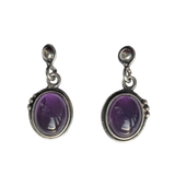 Dotted Amethyst Silver Earrings