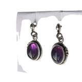 Dotted Amethyst Silver Earrings