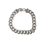 Heavy Curb Chain Silver Bracelet ..8.5ins(21cm)  78.grams