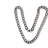 Heavy Diamond Cut Silve rCurb Neck Chain