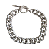 Heavy Curb Chain Silver Bracelet 21.5cm