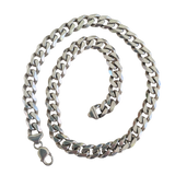 Heavy Diamond Cut Silve rCurb Neck Chain