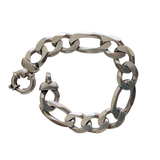 Figaro Cut Silver Bracelet 21.5cm (8.5ins)