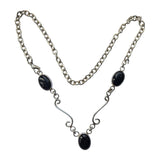 Baroque Black Onyx Silver Necklace