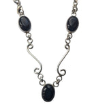 Baroque Black Onyx Silver Necklace