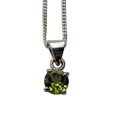 Maridadi Peridot Silver Pendant and Chain