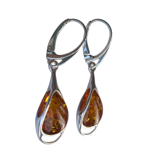 Dorada Amber Silver Earrings