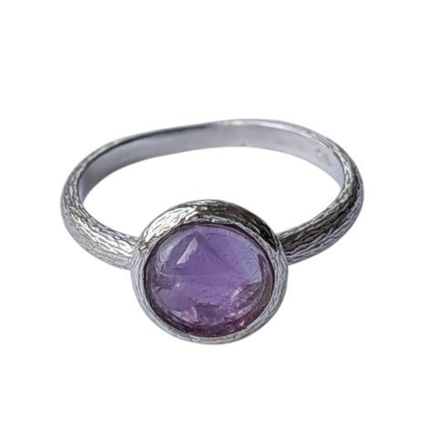 Puru Amethysr Silver Ring